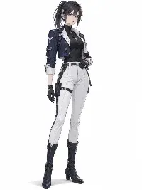 Original female sci-fi operative source illustration